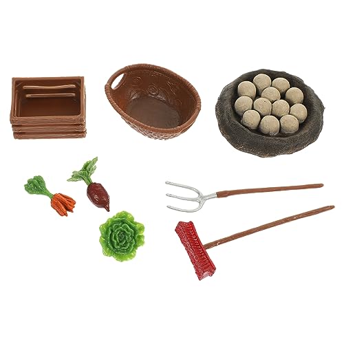 BESPORTBLE Miniatur Farmwerkzeug Modelle Realistische Gemüse und Dinosaurier Eier Figuren Plastisches Kinderspielzeug und Landschaftsdeko Robust Farbecht als Fotorequisite und von BESPORTBLE