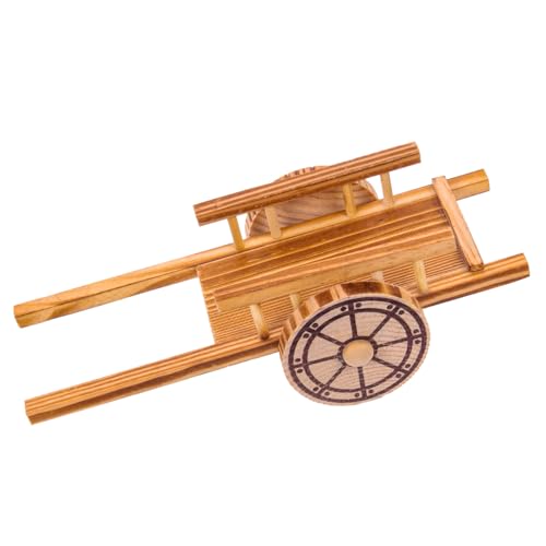 BESPORTBLE Miniatur Gartenwagen Modell Handgefertigter Holzschubkarren für Miniaturgärten und Landschaftsdekoration als Kinderspielzeug und Fotografie Requisite von BESPORTBLE