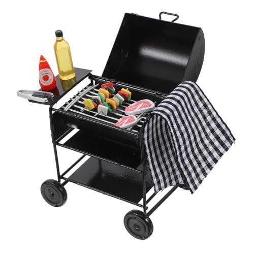 BESPORTBLE Miniatur Grill Modell für Puppenhaus Robustes BBQ Zubehör für Kreative DIY Projekte für Realistische Szenen und Dekorationen Miniaturhäusern von BESPORTBLE