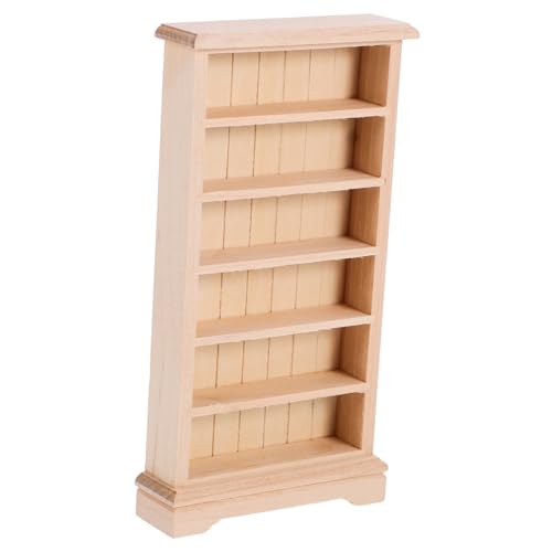 BESPORTBLE Miniatur Holz Bücherregal Puppenhaus Möbel Maßstab Kleine Leichte Miniaturmöbel für DIY Puppenhaus Dekoration als für Miniatur Sammler von BESPORTBLE