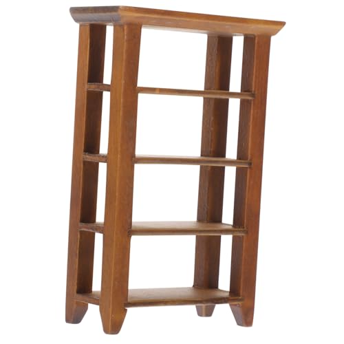 BESPORTBLE Miniatur Holzregal Puppenhaus Möbel Mehrschichtiges Display Regal Tiny Bookcase für Puppenzubehör Realistisches Bruchfestes Modell Dekoration für Wohn und Schlafzimmer von BESPORTBLE