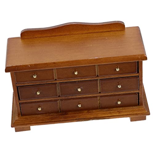 BESPORTBLE Miniatur Holzschrank für Puppenhaus Kleines Vintage Aufbewahrungsregal mit Neun Fächern Robustes Holz Dekorativ für Schlafzimmer und Wohnzimmerszenen Platzsparend Langlebig für von BESPORTBLE