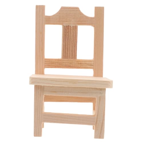 BESPORTBLE Miniatur Holzstuhl für Puppenhaus Dekorativer Hocker für Miniaturen für Küche und Schlafzimmer für Sammler und Garten Dekoration von BESPORTBLE