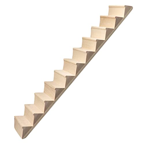 BESPORTBLE Miniatur Holztreppe ohne Geländer Glatte Oberfläche DIY Puppenhaus Zubehör Robustes Holzmodell Kompakte Treppe für Miniaturhäuser und Garten Dekoration von BESPORTBLE