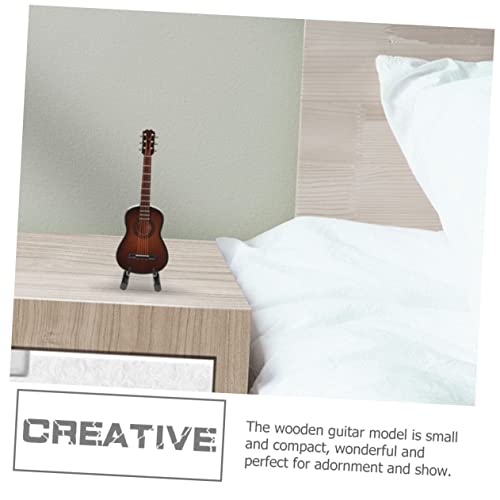 BESPORTBLE Miniatur Klassische Gitarre Modell Holz Deko Figur Handgefertigt Realistisch Kompakt für Schreibtisch Wohnzimmer Puppenhaus Dekoration von BESPORTBLE
