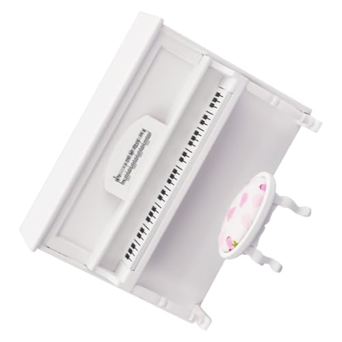 BESPORTBLE Miniatur Klavier Modell Weiß Puppenhaus Klavier Dekoration Detailreiches Mini Piano Ornament für Miniatur Szenen als Musikzimmer Accessoire Kreatives Puppenmöbel von BESPORTBLE
