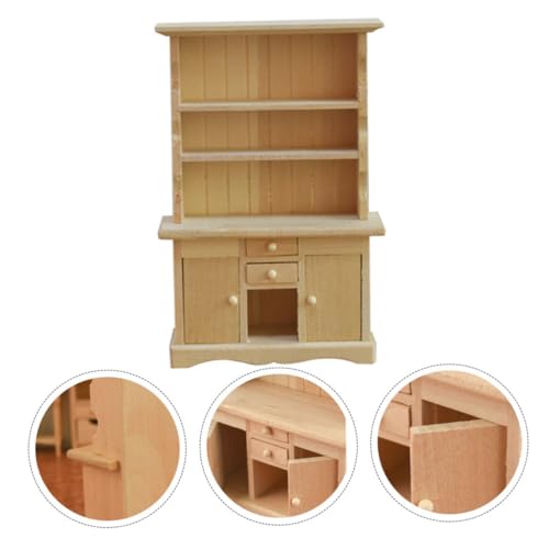 BESPORTBLE Miniatur Möbel Puppenhaus Bücherregal aus Birkenholz Schmaler Desktop Ornament für Miniaturhäuser von BESPORTBLE