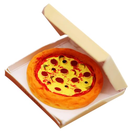 BESPORTBLE Miniatur Pizza für Puppenhaus Realistisches Take Out Verpackung für Kreative Rollenspiele und Küchen Szenen Langlebig und Lehrreich von BESPORTBLE