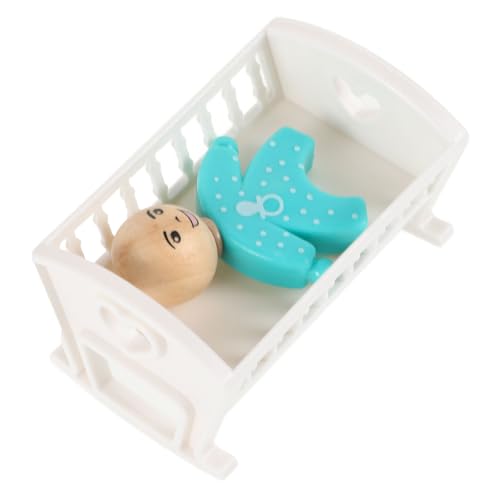 BESPORTBLE Miniatur Puppenhaus Babybett Weiß mit Blauem Kunststoffbaby Detailgetreues Modell für Puppenhausmöbel Kreative Miniatur Schlafzimmer Dekoration Vielseitiges Puppenbett Zubehör BESPORTBLE Miniatur Puppenhaus Babybett Weiß mit Blauem Kunststoffbaby Detailgetreues Modell für Puppenhausmöbel Kreative Miniatur Schlafzimmer Dekoration Vielseitiges Puppenbett Zubehör von BESPORTBLE
