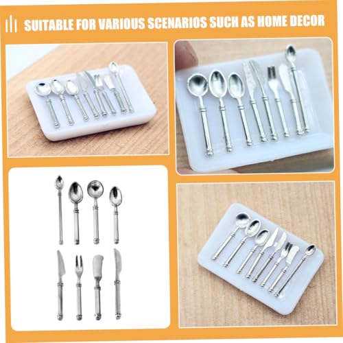 BESPORTBLE Miniatur Puppenhaus Besteck Teiliges Silber Mini Gabeln Messer Löffel Miniaturküche Zubehör für Puppenhaus Dekoration Mini Essgeschirr für Miniatur Haus und Esstisch von BESPORTBLE