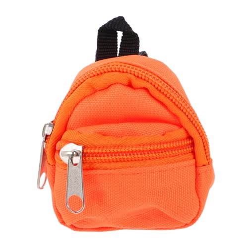 BESPORTBLE Miniatur Puppenhaus Halloween Rucksack Für Puppen – Orange Mini-Reißverschluss-Tasche Puppenschultasche Und Zubehör Für Puppenkostüme Ideal Für Kreative Spielwelten von BESPORTBLE