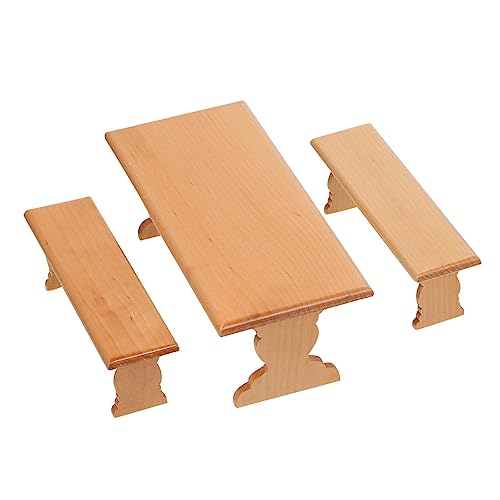BESPORTBLE Miniatur Puppenhaus Holz Möbel Kleines Esszimmer Tisch Stuhl Umweltfreundlich Robust Dekorativ für Kinderzimmer und Puppenhaus von BESPORTBLE