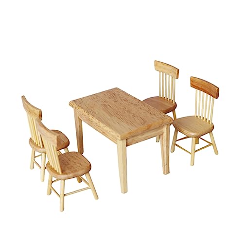 BESPORTBLE Miniatur Puppenhaus Möbel Set Teilig aus Holz Naturfarbene Miniatur Tisch und Stuhl Garnitur für Wohnzimmer Esszimmer und Spielhaus Dekoration BESPORTBLE Miniatur Puppenhaus Möbel Set Teilig aus Holz Naturfarbene Miniatur Tisch und Stuhl Garnitur für Wohnzimmer Esszimmer und Spielhaus Dekoration von BESPORTBLE