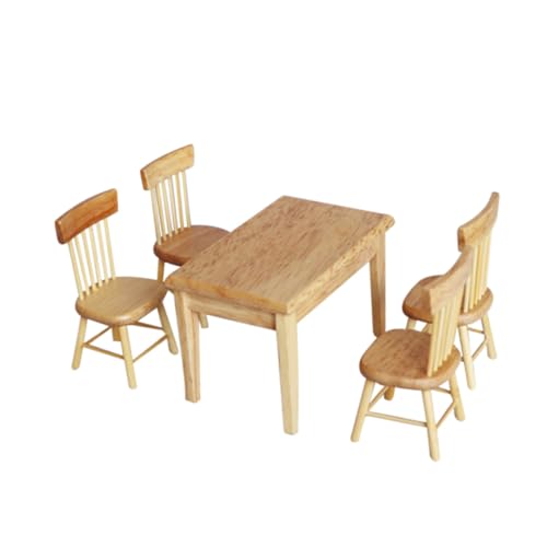 BESPORTBLE Miniatur Puppenhaus Möbel Set aus Naturholz Teiliges Mini Tisch Stuhl Set und Sicher für Puppenhaus Zubehör und Kreative Spielzimmer Dekoration BESPORTBLE Miniatur Puppenhaus Möbel Set aus Naturholz Teiliges Mini Tisch Stuhl Set und Sicher für Puppenhaus Zubehör und Kreative Spielzimmer Dekoration von BESPORTBLE