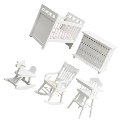 BESPORTBLE Miniatur Puppenhaus Möbel Weiß Teiliges Kinderzimmer Modell Stabiles Material Details DIY Geeignet Kreatives für Puppenhaus Dekoration und Rollenspiele von BESPORTBLE