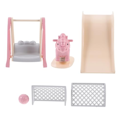 BESPORTBLE Miniatur Puppenhaus Möbel mit Fußballtor Schaukel Schaukelpferd Realistische Dekoration für Puppenhaus Spielplatz Sichere Materialien Platzsparendes Design für von BESPORTBLE