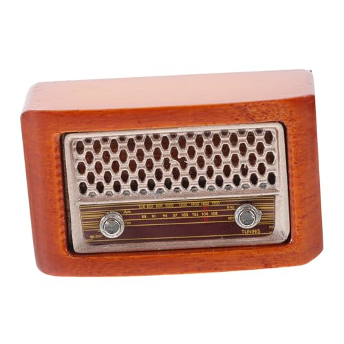 BESPORTBLE Miniatur Retro Radio Modell Filigranes Puppenhaus Zubehör Detailgetreues Mini Radio Vintage Stil Dekoratives Funkgerät für Miniaturwelten und Kreative Wohnraumgestaltung von BESPORTBLE