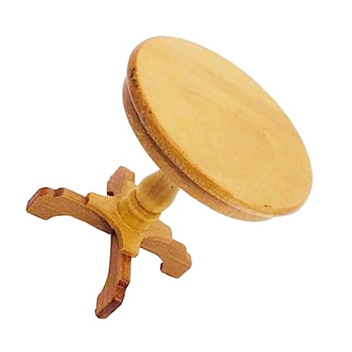 BESPORTBLE Miniatur Rundtisch Modell aus Holz Dekoratives Tischornament für Mini Häuser für Wohnaccessoires und Landschaftsdekoration von BESPORTBLE