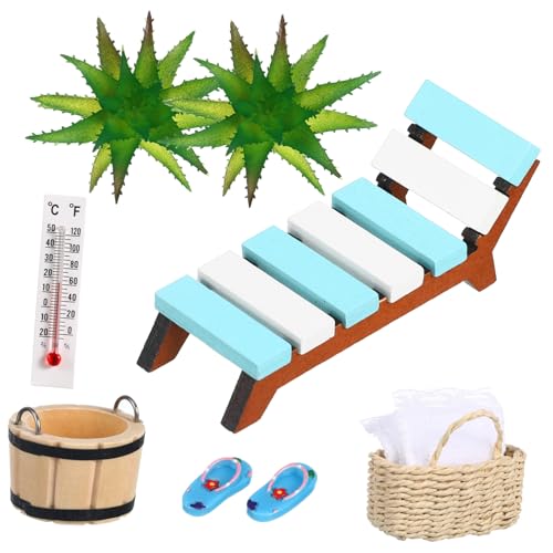 BESPORTBLE Miniatur Sauna Zubehör aus Sicherem Holz Micro Strand Deko für Puppenhaus Vielseitige Sommer Szenerie Langlebig für DIY Miniatur Garten von BESPORTBLE