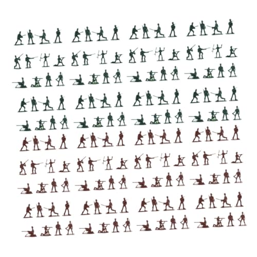 BESPORTBLE Miniatur Soldaten Figuren Realistische Kleine Armee Modelle in Grün und Rot Teiliges Kunststoff Actionfiguren für Jungen Sandtisch Spiele und Geburtstagsdekoration von BESPORTBLE