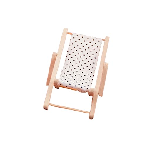 BESPORTBLE Miniatur Strandstuhl aus Holz Puppenhaus Zubehör Kleine Stabile Holzmöbel Figur Kreative DIY Deko für Puppen Langlebige Geruchsfreie Mini Beach Chair Ornamente von BESPORTBLE