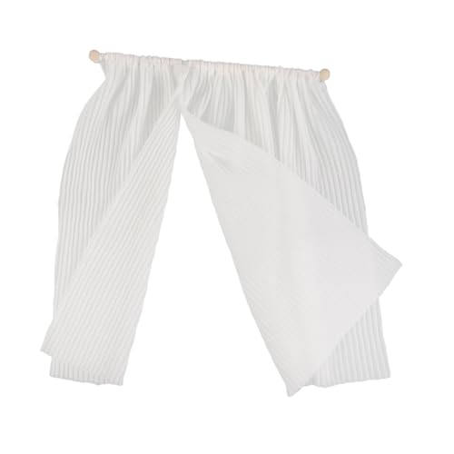 BESPORTBLE Miniature Fensterdekoration Feine Tüllgardinen Transparent Leicht Einfache Montage Passend Für Puppenhaus Zubehör Kleine Netzvorhänge von BESPORTBLE