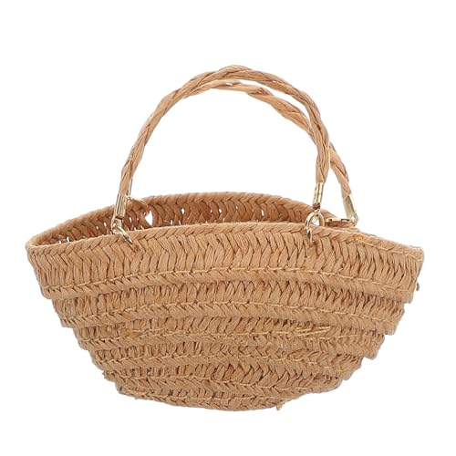 BESPORTBLE Miniaturisierte Puppenhaus Strohtasche Handgewebte Vielseitige Aufbewahrung und Deko für Puppen als Mini Picknickkorb für Kreative Szenen von BESPORTBLE