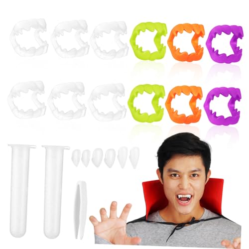 BESPORTBLE Mit Make Up Reißzähnen Kleber Realistische Falsche Zähne Für Cosplay Halloween Fake Vampir von BESPORTBLE