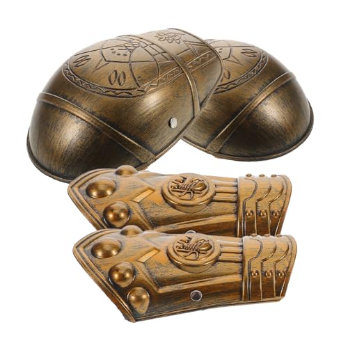 BESPORTBLE Mittelalterliches Ritter Set Mit Armschienen Knieschutz Retro Kostüm Zubehör Für Cosplay Halloween Rollenspiel Verkleidung Bronze BESPORTBLE Mittelalterliches Ritter Set Mit Armschienen Knieschutz Retro Kostüm Zubehör Für Cosplay Halloween Rollenspiel Verkleidung Bronze von BESPORTBLE