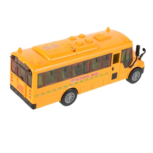 BESPORTBLE Modell Eines Schulbusses Für Kinderspielzeug Mit Öffnenden Türen Musik Und Inertialmechanismus Spielzeugauto Für Jungen Modellauto Vitrine von BESPORTBLE