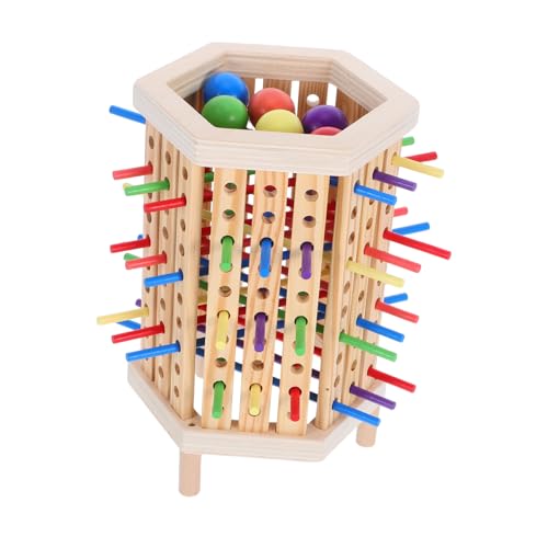 BESPORTBLE Montessori Holz Brettspiel Bunter Stäbchen zur Feinmotorik Nachhaltiges Naturholz Kompakt für Unterwegs Pädagogisches Mathe Lernspielzeug von BESPORTBLE