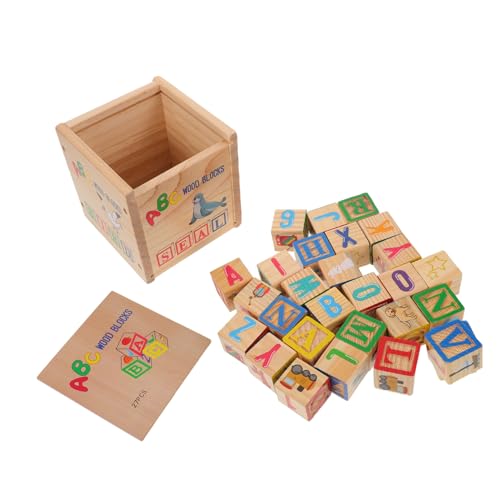 BESPORTBLE Montessori Holzbauklötze mit Großbuchstaben und Zahlen Pädagogisches Lernspielzeug für Fördert Kreativität Hand-Auge-koordination und Frühe Entwicklung für Kleinkinder und von BESPORTBLE