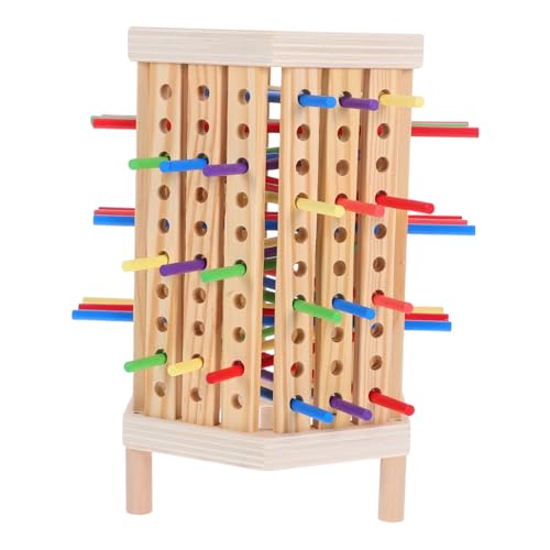BESPORTBLE Montessori Holzspielzeug Bunte Stäbe Pädagogisches Motorikspielzeug Tragbar für Lernspiel Familienspiel Feinmotorik Farbenerkennung von BESPORTBLE