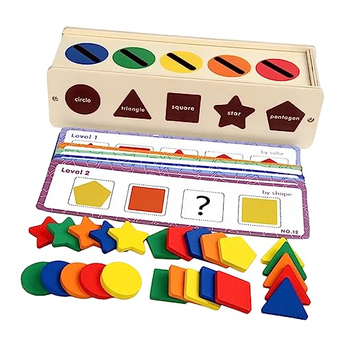 BESPORTBLE Montessori Holzspielzeug Formensortierer Bunt Sensorisches Lernspielzeug für Motorische und Logisches Kompaktes für Junge Mädchen und Kleinkinder Robust und Sicher von BESPORTBLE
