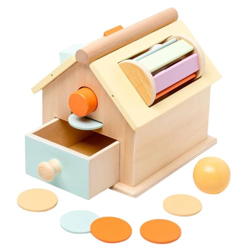 BESPORTBLE Montessori Holzspielzeug Jahre Ballwurf Münzbox Lernspielzeug Feinmotorik Hand Auge koordination Farbenerkennung Pädagogisch Vielseitig für Kleinkinder von BESPORTBLE
