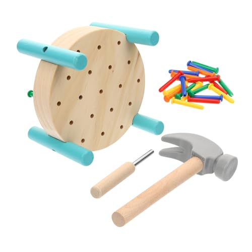 BESPORTBLE Montessori Holzspielzeug Klopfbank Hammerbrett Buntes Pounding Workbench für Kleinkinder zur Hand Auge Koordination und Konzentration Tragbar und Sicher von BESPORTBLE