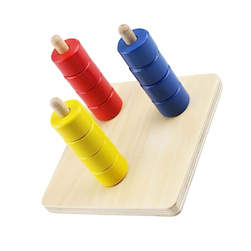 BESPORTBLE Montessori Holzspielzeug Stapelspiel Buntes Lernspiel für Kleinkinder zur Farb und Formerkennung Fördert Feinmotorik und Kreativität Sicheres Pädagogisches Stapelring für Junge von BESPORTBLE