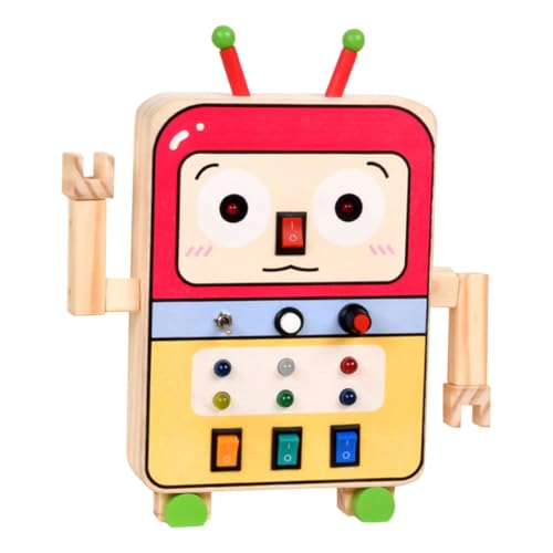 BESPORTBLE Montessori Lernspielzeug Roboter Busy Board für Pädagogisches Holzspielzeug mit Lichtschaltern Fördert Feinmotorik Farberkennung Problemlösung und Kognitive Entwicklung BESPORTBLE Montessori Lernspielzeug Roboter Busy Board für Pädagogisches Holzspielzeug mit Lichtschaltern Fördert Feinmotorik Farberkennung Problemlösung und Kognitive Entwicklung von BESPORTBLE
