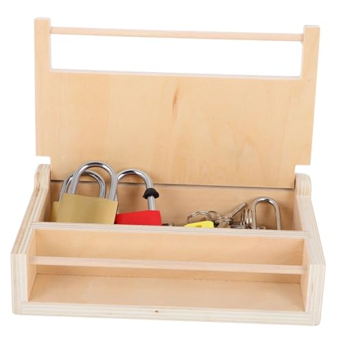 BESPORTBLE Montessori Schloss Und Schlüssel Set Für Kleinkinder Pädagogisches Holzspielzeug Konzentration Und Motorischen Fähigkeiten Lernspielzeug Für Ab von BESPORTBLE