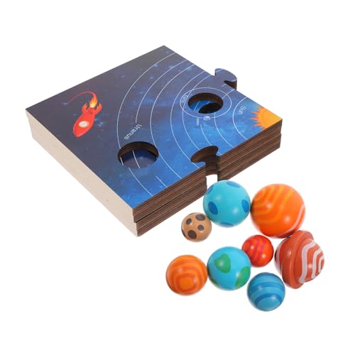 BESPORTBLE Montessori Solar System Puzzle aus Holz Fördert Kreatives Lernen und Kognitive Fähigkeiten Lernspielzeug für Kleinkinder für Reisen und Zuhause Interaktive Familienaktivität von BESPORTBLE