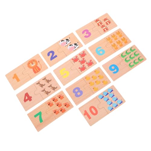 BESPORTBLE Montessori Zahlenerkennungs-Puzzle aus Dicke Zahlenblöcke Lernspielzeug für Jahre Kognitive Frühförderung Mathe-lernspiel für Kindergarten und Zuhause von BESPORTBLE