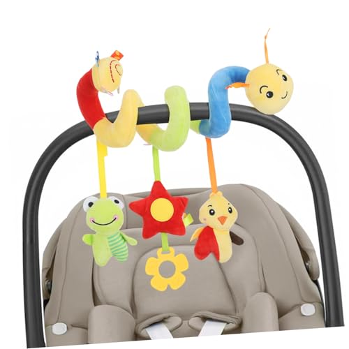 BESPORTBLE Multifunktionales Babyschalen Monate Plüsch Spirale mit Rassel Cartoon Raupe Sicher Befestigbar an Kinderwagen Bettchen und Autositz Einfach Anzubringen Farbenfroh Beruhlich von BESPORTBLE