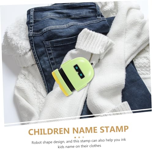 BESPORTBLE Namensstempel Roboter Design Wasserdichter Farbfixierter Stempel für Kleidung für Kindergarten Outdoor Aktivitäten Spaß für Eltern von BESPORTBLE