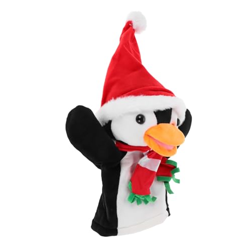 BESPORTBLE Niedlicher Weihnachts Pinguin Fingerpuppen Handpuppe aus Kuscheligem Plüsch für Interaktives Spiel und Festliche Dekoration Fördert Kreativität und Fantasie von BESPORTBLE