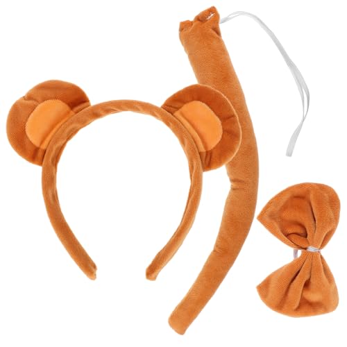 BESPORTBLE Niedliches Affenohren Stirnband mit und Fliege Weiches Tier Kostüm Zubehör für Cosplay Halloween Karneval und Bühnenauftritte von BESPORTBLE