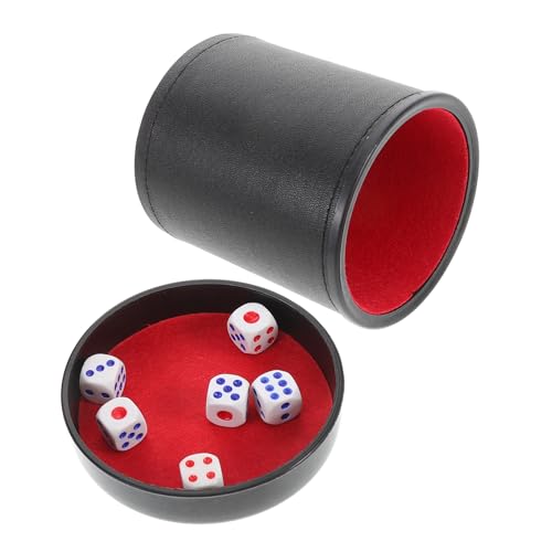 BESPORTBLE Noise Canceling Würfelbecher Set mit Stand und Würfeln Geräuschloser PU Leder Würfelbecher für Familien und Partyspiele Schallgedämpfter Dice Shaker für Ruhiges Spielvergnügen von BESPORTBLE