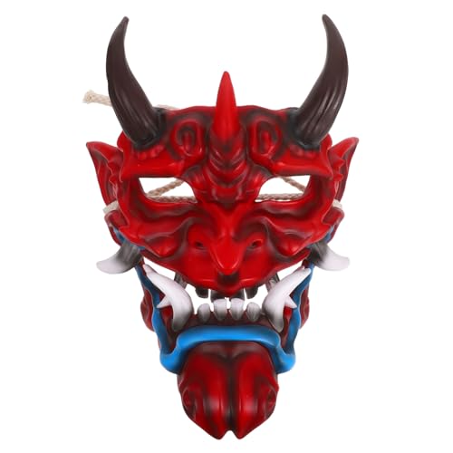 BESPORTBLE Oni Maske Halbmaske Halloween Cosplay Maske Samurai Stil Verstellbar Leicht Für Männer Und Frauen Party Karneval BESPORTBLE Oni Maske Halbmaske Halloween Cosplay Maske Samurai Stil Verstellbar Leicht Für Männer Und Frauen Party Karneval von BESPORTBLE