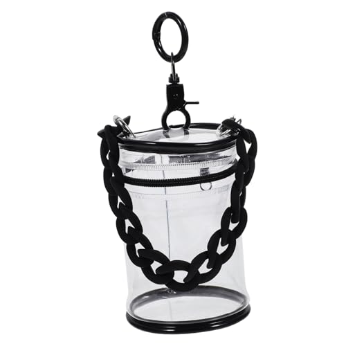 BESPORTBLE PVC Transparente Kleine Puppentasche mit Kette Leichter Aufbewahrungsbeutel für Sammelfiguren Staubdichtes Display Etui Praktischer Organizer für Reisen und Ausflüge von BESPORTBLE