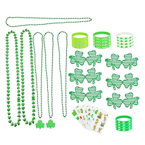 BESPORTBLE Patrick's Day Partyset Kleeblatt Brille Halskette Armband Tattoo Sticker Einzigartiges Design Vielseitig Kombinierbar Komfortabel Perfektes Zubehör für Festliche BESPORTBLE Patrick's Day Partyset Kleeblatt Brille Halskette Armband Tattoo Sticker Einzigartiges Design Vielseitig Kombinierbar Komfortabel Perfektes Zubehör für Festliche von BESPORTBLE