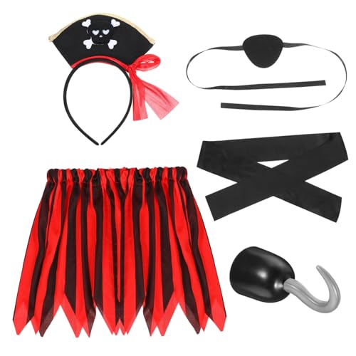 BESPORTBLE Piratenkostüm für Mädchen mit Realistischen Accessoires Halloween Party Verkleidung Kreatives Rollenspiel Geeignet für Jahre Taillenumfang Geschenk von BESPORTBLE